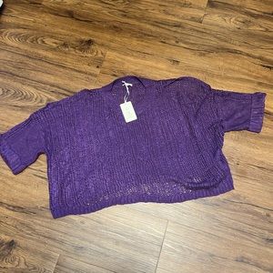 La Miel Cold Exposed Shoulder Crop sweater NWT